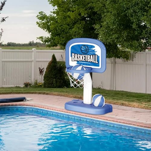 Pool-Basketballkorb, Basketballkorb für Schwimmbad, Wasser-Basketballkorb, verstellbare Höhe, Basketballkorb für drinnen und draußen, Spielen für alle Innenschwimmbäder von kkiuop