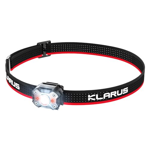 klarus HM3 670 Lumen Stirnlampe LED Wiederaufladbar Hauptlicht + rotes Warnlicht, 180° verstellbare Schulterlampe und Klemmlampe, geeignet für Camping, Angeln, Hundespaziergang, Heimgebrauch von klarus
