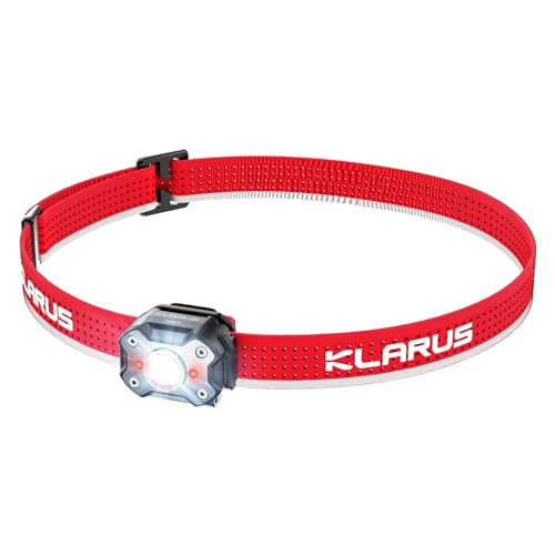 klarus HM3 670 Lumen Stirnlampe LED Wiederaufladbar Hauptlicht + rotes Warnlicht, 180° verstellbare Schulterlampe und Klemmlampe, geeignet für Camping, Angeln, Hundespaziergang, Heimgebrauch von klarus