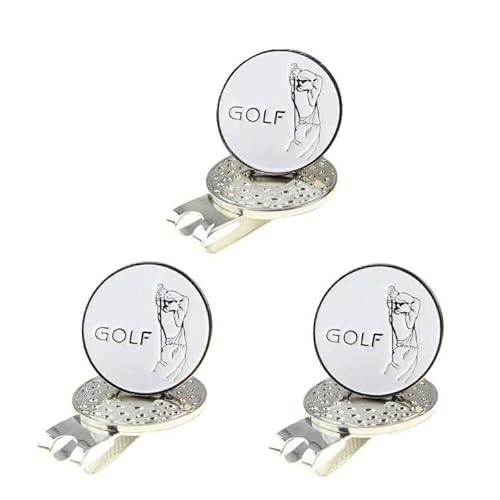 Kofull Golfballmarker Golf Ballmarkierer Mental Hutkappen-Clips, magnetisch, umweltfreundliches Silikon, (3 Stück) von Kofull