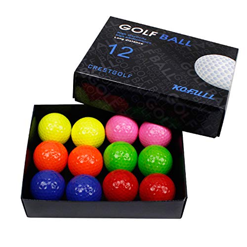 Kofull Golfbälle bunt Golf trainingsbälle 12 Stück Mehrfarbig von Kofull