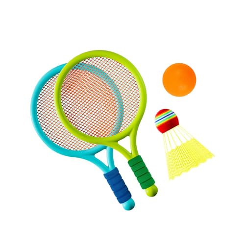 kowaku Badminton Tennis Set für Kinder, Tennisschläger für Kinder, Stabiler, Leichter Tennisschläger für Anfänger Im Innen Und Außenbereich, Blau und Grün von kowaku