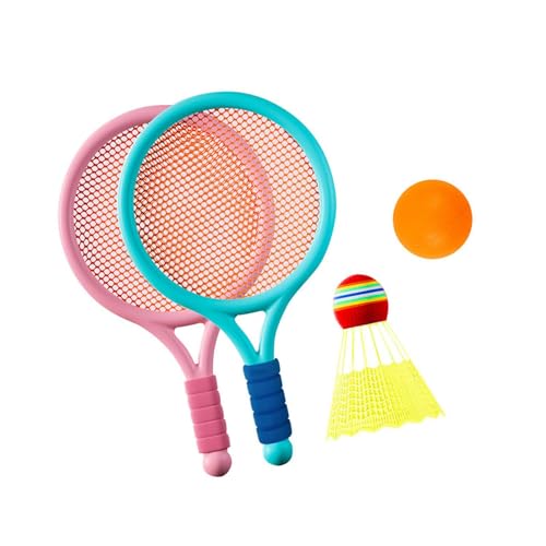 kowaku Badminton Tennis Set für Kinder, Tennisschläger für Kinder, Stabiler, Leichter Tennisschläger für Anfänger Im Innen Und Außenbereich, Blau und Pink von kowaku