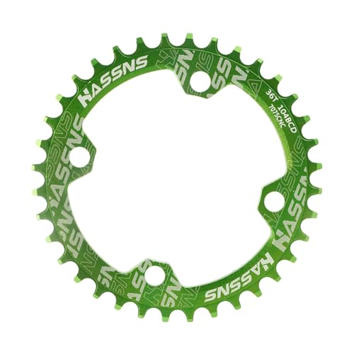 kowaku Fahrradkettenblattteile, BCD 104 mm langlebiges rundes Kettenblatt Einzelkettenblatt, für 8/9/10/11/12 Geschwindigkeit, für Mountainbike, Grün von kowaku