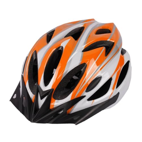 kowaku Hochwertiger Kopfschutz für Radfahrer Leistungsstarker Fahrradhelm für Erwachsene, Orangeweiß von kowaku