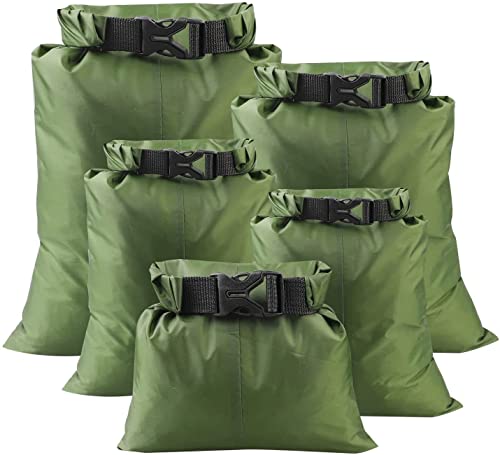 5 Stück wasserdichte Trockentaschen, Outdoor Wasserdichter Dry Bag Trockenbeutel Ultraleicht Packsack für Reisen Bootfahren Schwimmen Wandern(1,5L+2,5L+3,5L+4,5L+6L) von Ninonly