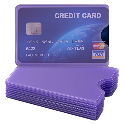kwmobile 10x Kreditkarten Karten Schutzhülle - 10er Set Hülle für Kreditkarte EC-Karte Krankenkarte Kartenschutzhülle in Lila Transparent von kwmobile