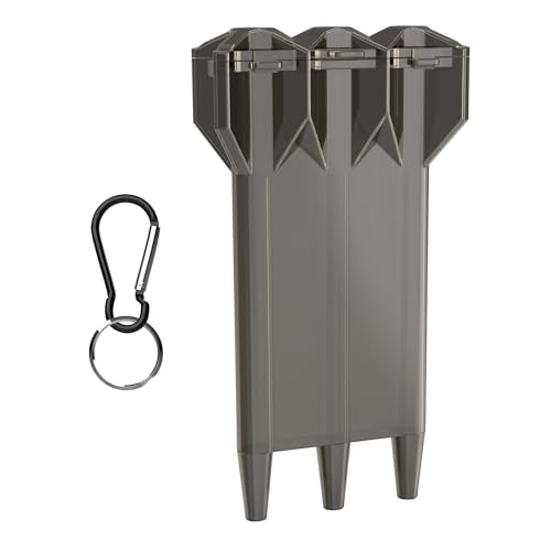 kwmobile 3in1 Dart Case - Kunststoff Dartbox für 3 Dartpfeile - Box Cover Halter - Darts Hülle in Schwarz Transparent von kwmobile