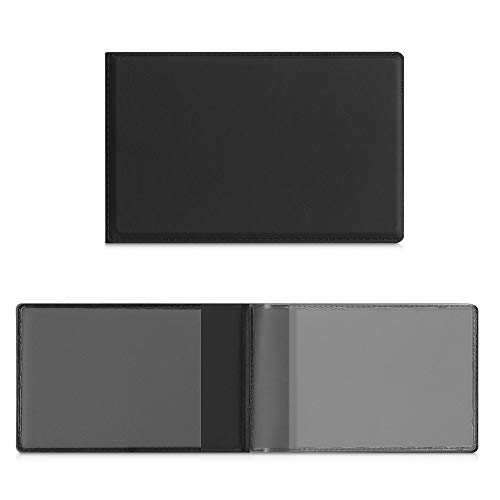 kwmobile 3in1 Kartenetui aus Kunstleder - 10 x 6,5cm - Mini Kreditkarten Wallet - Etui für Karten im Scheckkartenformat - Schwarz von kwmobile