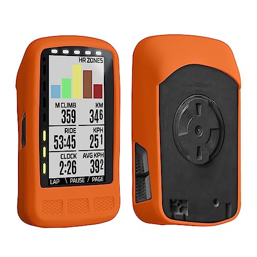 kwmobile Hülle kompatibel mit Wahoo Elemnt Roam - Silikon GPS Fahrrad Case Schutzhülle - in Orange von kwmobile