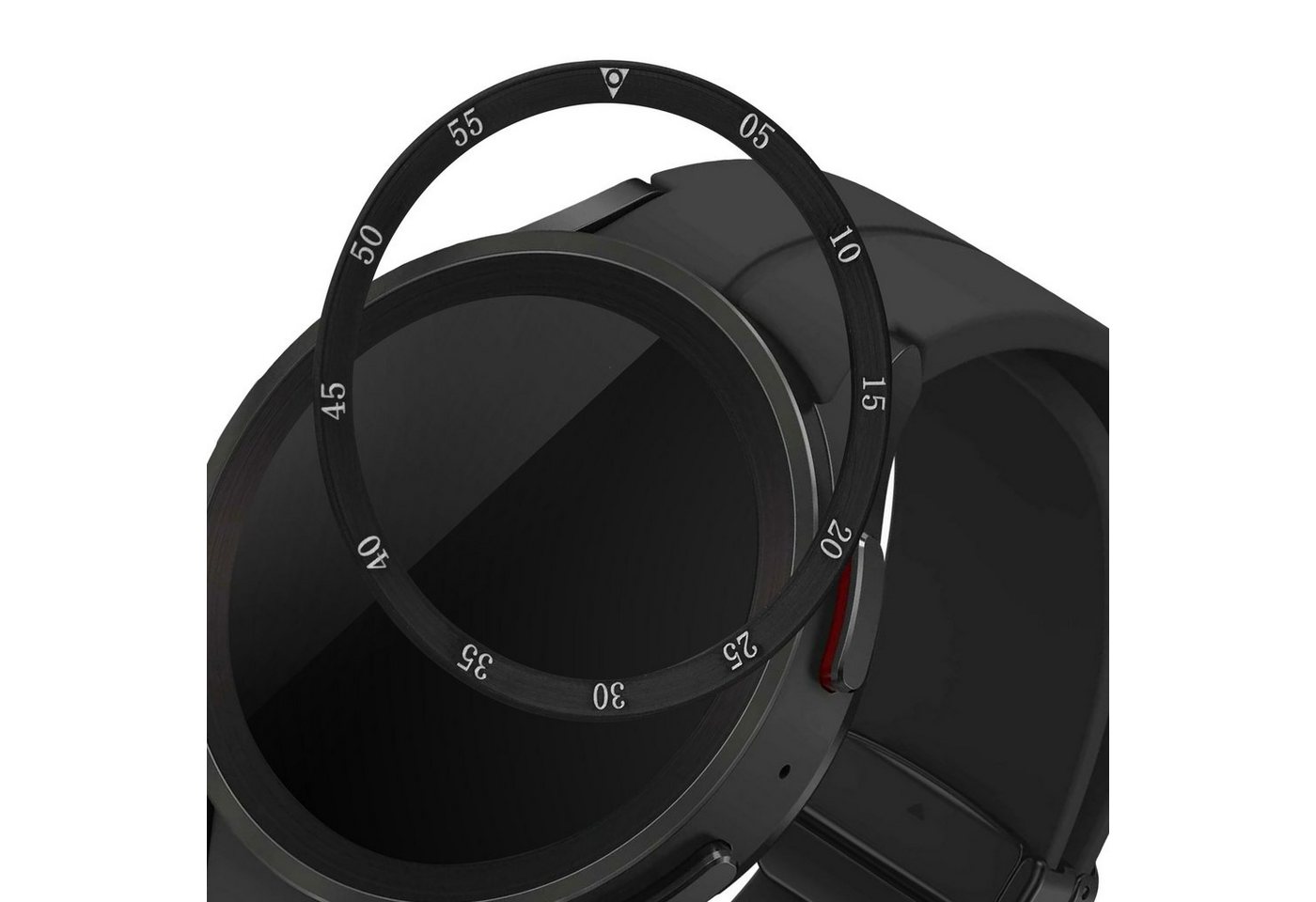 kwmobile Smartwatch-Hülle Schutzring für Samsung Galaxy Watch 5 Pro (45mm) Fitnesstracker, Bezel Ring Lünette in Schwarz Silber von kwmobile