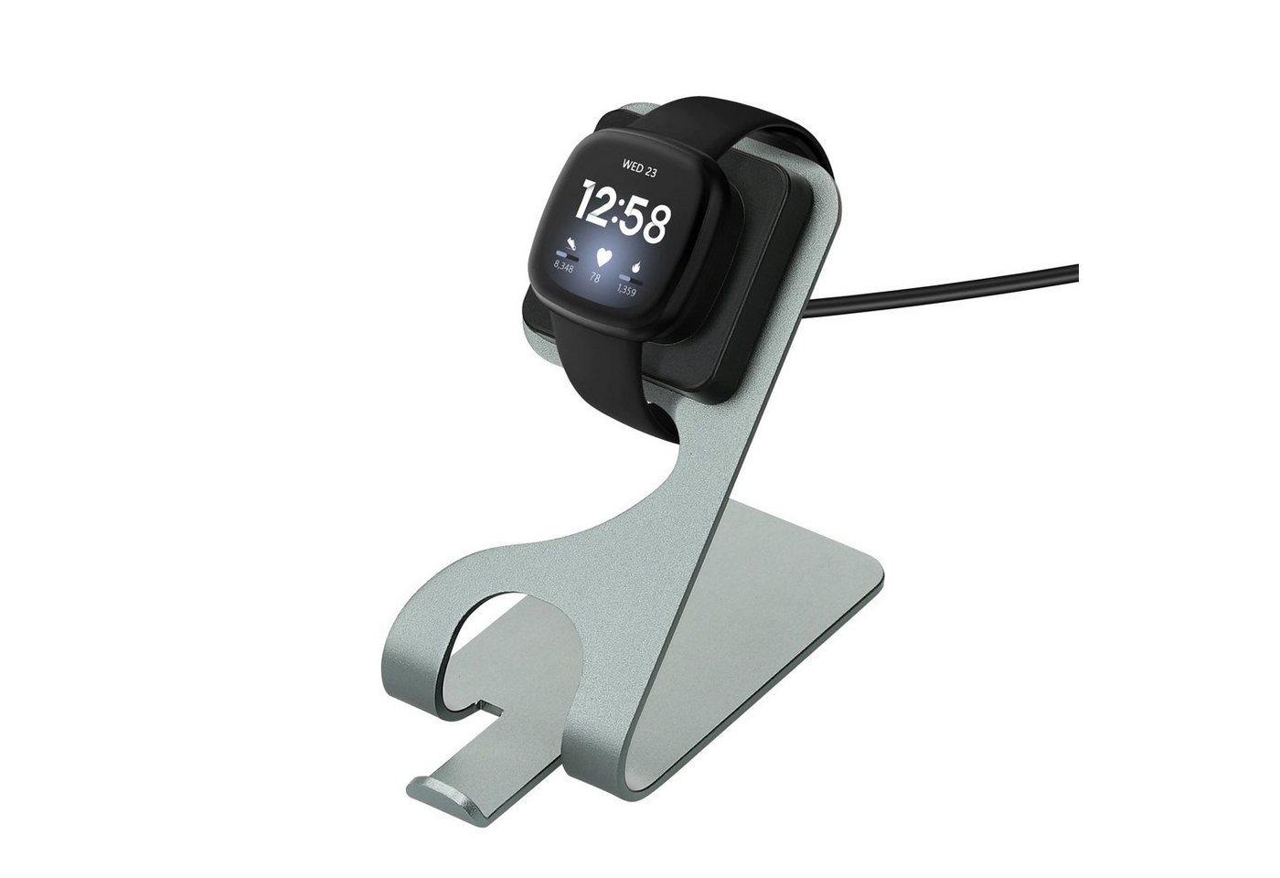kwmobile USB Ladegerät für Fitbit Versa 4 / Sense 2 / Versa 3 / Sense USB-Ladegerät (1-tlg., USB Kabel Charger Stand - Smart Watch Ladestation - mit Standfunktion) von kwmobile