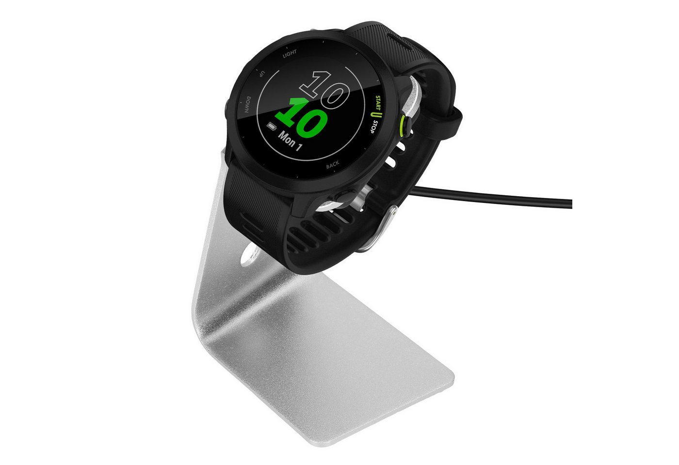 kwmobile USB Ladegerät für Garmin Forerunner 55 / 255 / 255 Music / vivoactive USB-Ladegerät (1-tlg., USB Kabel Charger Stand - Smart Watch Ladestation - mit Standfunktion) von kwmobile