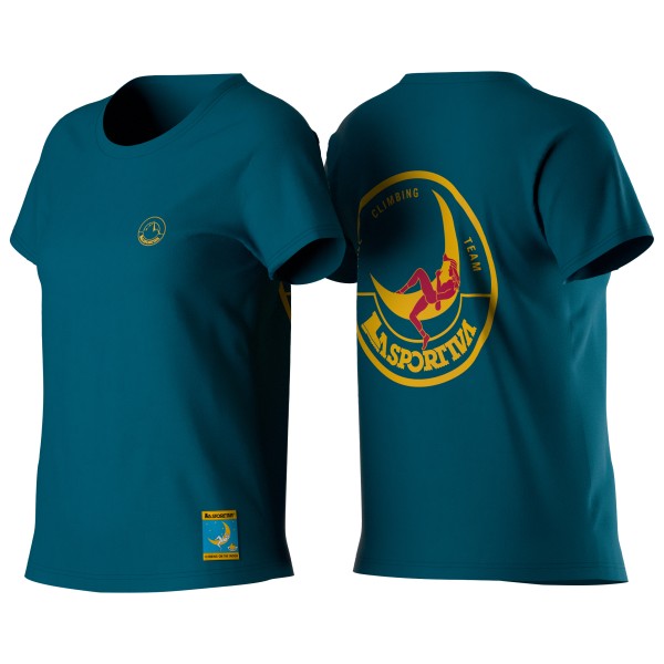 La Sportiva - Women's Climbing On The Moon - T-Shirt Gr S blau von la sportiva