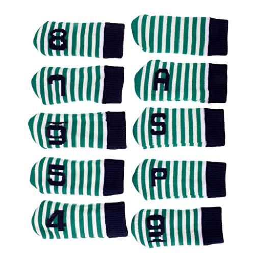 lahomia 10x Golf Eisen Kopfbedeckung Set Strick Socken Ärmel Club Putter Headcovers - Grün von lahomia