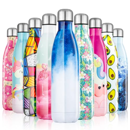 lalafancy Stainless Steel Water Bottle 500ml Insulated Double Walled Vacuum Flasks Drinks Bottle Keep 12 Hours Hot & 24 Hours Cold Leak Proof BPA Free von lalafancy