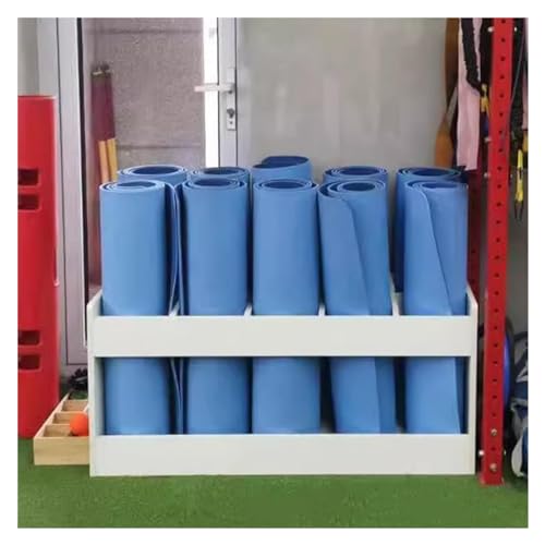 Yogamatten-Aufbewahrungsregal, Strapazierfähiges Handtuch-Aufbewahrungsregal aus Holz, stabiler Heim-Fitnessgeräte-Organizer for Ecken(Color:White) von lbEUR