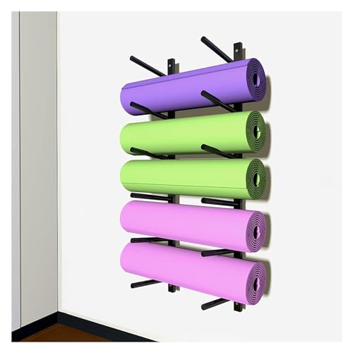 Yogamattenhalter Wandhalterung, Mehrzweck-Aufbewahrungsregal for Aufhängen for Schaumstoffrollen, Gymnastik-/Trainingsraum-Übungsmatten-Organizer von lbEUR