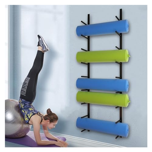 Yogamattenhalter Wandhalterung, Wandhalterung for Yoga-Zubehör/Trainingsgeräte mit großer Kapazität, for die Studioschule von lbEUR