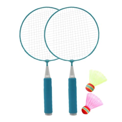 Badminton-Set für Kinder,Badminton-Set für Kinder - Schlägersport-Set mit 2 Nylon-Federbällen, rutschfester Kinder-Badmintonschläger | Unterhaltungsschläger-Sportspielzeug für Indoor-Outdoor-Sportspie von lencyotool