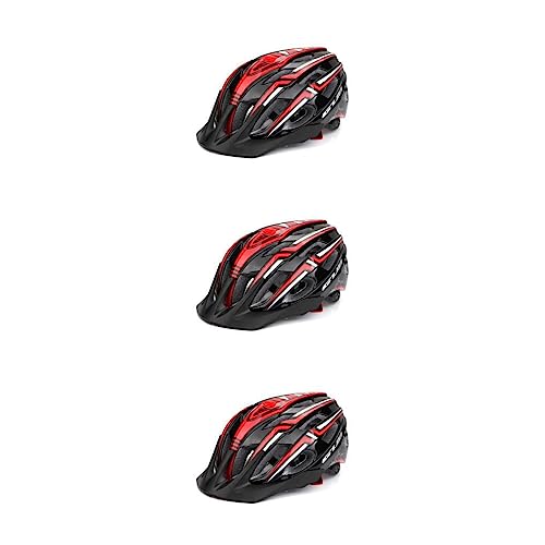 lerwliop 3 Satz von Fahrradhelm Rücklicht Reithelme Hut geformte männliche verstellbare Kappe Rücklicht für Motorrad schwarz, Schwarz Rot 3Satz von lerwliop