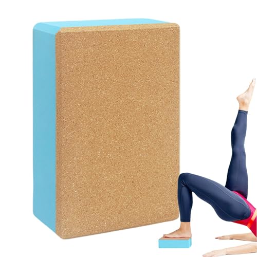 Leryveo Yoga-Workout-Blöcke, Yoga-Block aus Kork,Rutschfeste Mehrzweck-Yoga-Blöcke | Tragbares Pilates-Yoga-Zubehör, leichter Übungsblock für Zuhause, Studio von leryveo
