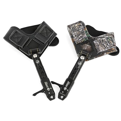 limaity Bogenschießen Compound Bogen Release Sehnenauslöser Aids Aluminiumlegierung Bow Grip Caliper, Outdoor 360 Rotating mit Verstellbar Handschlaufe Spannhilfen für die Jagd (Schwarz) von limaity
