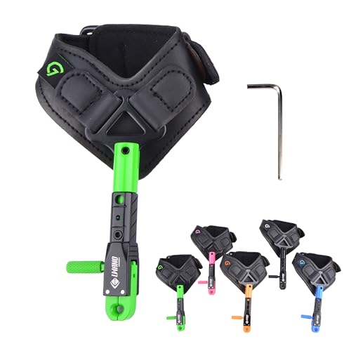 limaity Bogenschießen Release Aids Spannhilfen Compound Bogen Caliper Release Aids Einstellbare Leder Handgelenk Gurt 360 Drehen Handgelenk Trigge für Bogenschießen Jagd Schießen (Grün) von limaity