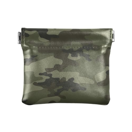 Kleine Geldbörse aus Leder, Armee-Camouflage, praktische Mini-Make-up-Tasche für Mädchen, Frauen, Army Camouflage, 4.33"(L) x 3.74"(W) x 0.39"(H), Classic von linqin