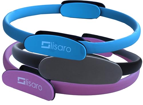 Lisaro Pilates Ring | Dual-Grip | Multifunktions Fitness Trainer | Bauchtrainer | für Po Übungen | Farbe Schwarz-Rosa-Blau von Lisaro