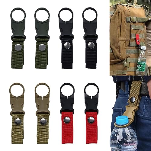 lohill 8 Stück Flaschenhalter Gürtel,Flaschenhalter Rucksack,Flaschengurt, Flaschenhalter umhängen,Trinkflaschenhalter Gürtel,Nylon Clips,Rucksack Karabiner Haken für Reisen, Angeln von lohill