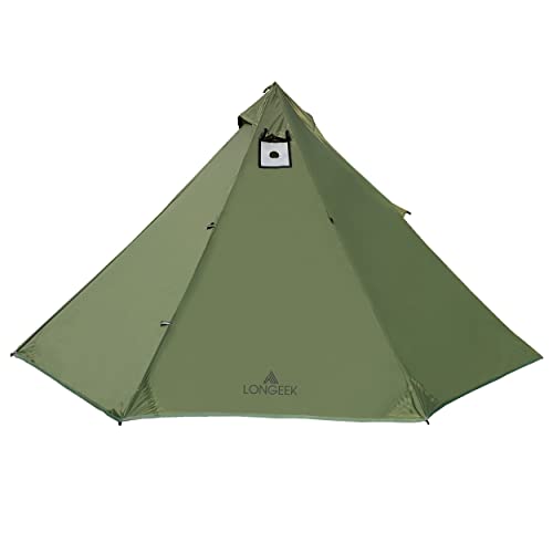 Longeek 4 Personen Campingzelt 4 Jahreszeiten Ultraleicht Easy Up Hot Tipi von longeek