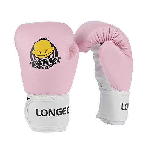 Longeek Boxhandschuhe Kinder Pink 4oz Training Fight Gloves Sparring Boxsack Muay Thai Kampfhandschuhe für 3-7 Jahre Baby von longeek