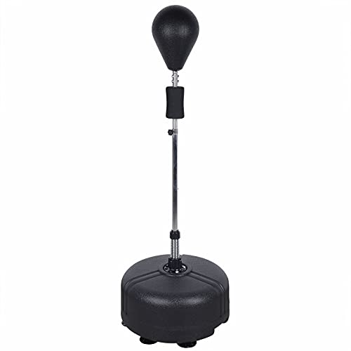 Punchingball mit Ständer Boxsack Boxstand 120-160cm Höhenverstellbar Boxbirne Boxsack Stehend Freistehender Standbox-Trainer Boxball für Erwachsene MMA-Training Fitness (Schwarz) von lousriyy