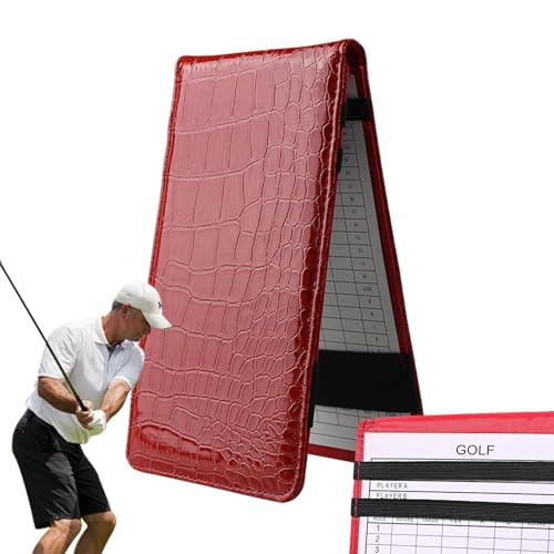 lovemetoo Golf-Taschen-Scorebook,Golf-Scorecard-Buch,Golf-Logbuch aus PU-Leder mit 2 Scorekarten | Golf-Logbuch, Club-Yardage-Buch, Golf-Tagebuch, Golf-Gadget für Outdoor-Sportarten von lovemetoo