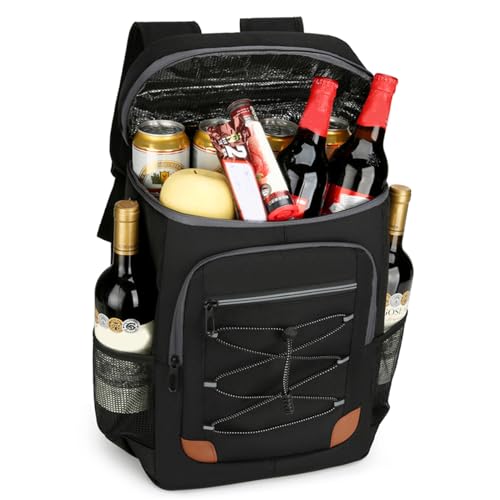 lxuebaix Kühlrucksack, multifunktionaler, auslaufsicherer Kühlrucksack mit Griff, Mehreren Taschen und Flaschenöffner für Camping von lxuebaix