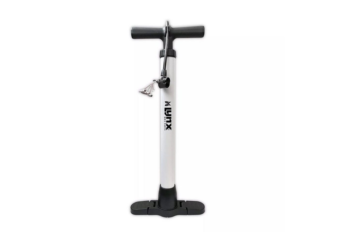 lynx Standpumpe Fahrradpumpe Standpumpe Lynx faltbarer Fuß weiß multifunktional von lynx