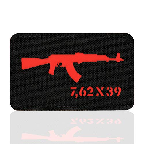 m-tac AKM Tactical Morale Patch Lazer Cut Hakenverschlüsse, schwarz/rot von M-Tac