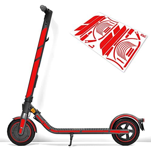 m2medien Aufkleber-Set/Sticker Set - 44-teilig auf 47x34cm Bogen geeignet für Segway Ninebot E22D E25D E45D E-Scooter (Rot Reflektierend) von m2medien