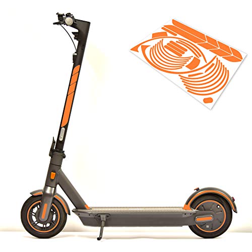 m2medien Aufkleber-Set (30-teilig) Sticker-Set auf 35x24cm Bogen geeignet für Segway Ninebot Max G30 E-Scooter - Achtung nur für G30! (Neon-Orange) von m2medien