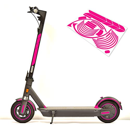 m2medien Aufkleber-Set (30-teilig) Sticker-Set auf 35x24cm Bogen geeignet für Segway Ninebot Max G30 E-Scooter - Achtung nur für G30! (Neon-Pink) von m2medien