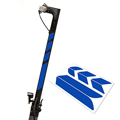 m2medien Lenkstange Aufkleber Bogen Universal für E-Scooter ca. 34-44cm Lang und 3cm Breit (Blau Reflektierend) von m2medien
