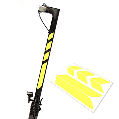 Lenkstange Aufkleber Bogen Universal für E-Scooter ca. 34-44cm Lang und 3cm Breit (Neon-Gelb) von m2medien