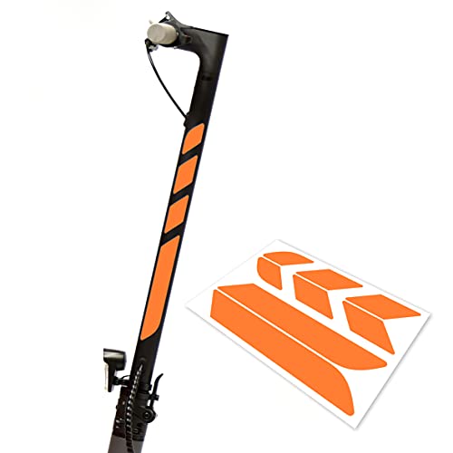 Lenkstange Aufkleber Bogen Universal für E-Scooter ca. 34-44cm Lang und 3cm Breit (Neon-Orange) von m2medien
