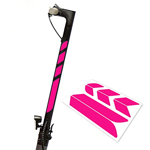 Lenkstange Aufkleber Bogen Universal für E-Scooter ca. 34-44cm Lang und 3cm Breit (Neon-Pink) von m2medien