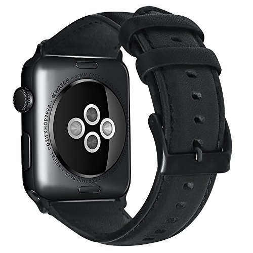 Armband für Apple Watch 42mm(44mm Series 5/6), Apple Watch Armband Leder Armband Wax Series Vintage Echtleder Uhrenarmband für iWatch Series 1, 2, 3, 4, Series 5,6 iWatch Sport Edition & Nike+ von maison de rêve