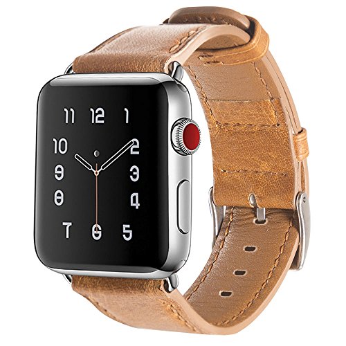 Armband für Apple Watch 42/44mm Series 5 6, Apple Watch Armband Leder Armband Vintage Echtleder Uhrenarmband für iWatch Series 1, 2, 3,4,Series 5, 6 Apple Watch Sport Edition & Nike+ von maison de rêve