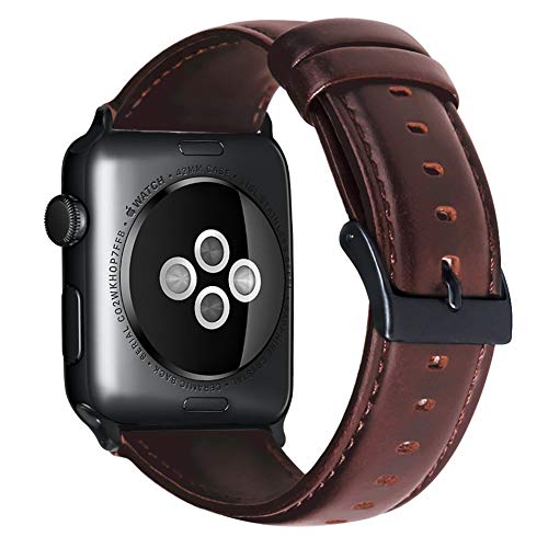 Armband für Apple Watch 42mm(44mm Series 5/6), Apple Watch Armband Leder Armband Wax Series Vintage Echtleder Uhrenarmband für iWatch Series 1, 2, 3, 4, Series 5,6 iWatch Sport Edition & Nike+ von maison de rêve