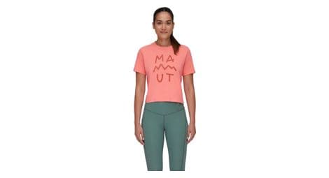 cropped t shirt women mammut massone lettering pink von mammut