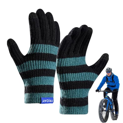 Strickhandschuhe | Verdickter Touchscreen-Handschuh,Warme Plüschhandschuhe, Elastischer Fahrradhandschuh Zum Radfahren, Klettern, Training von manting